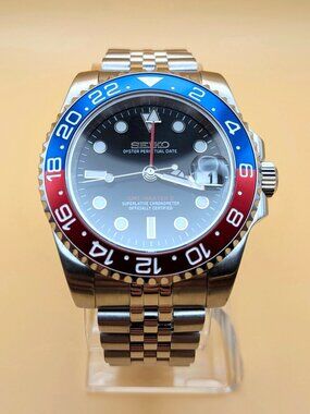Seiko MOD | Pepsi Bezel | NH34A GMT automatic movement